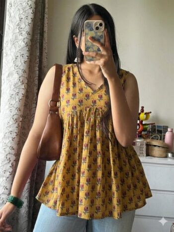 Cotton Peplum Top VS012