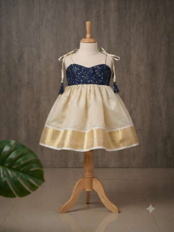 Kasavu Frock Kids VSG022
